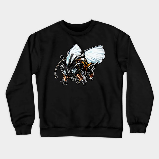 Yamaha R1 Bee Black Crewneck Sweatshirt by MOTORIND